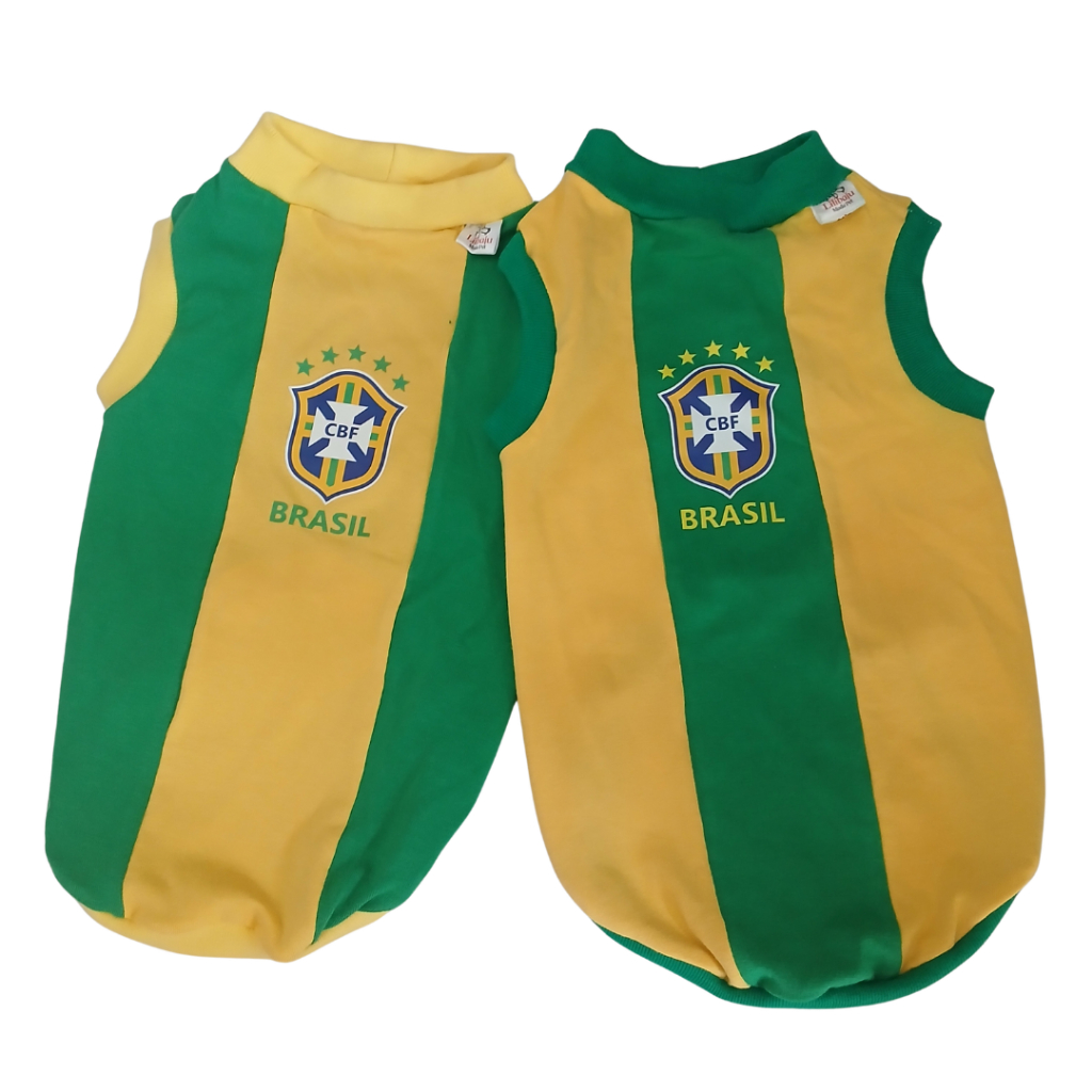 Roupa Pet Copa Brasil Blusa para cachorro e Gatos Camisa para Cães