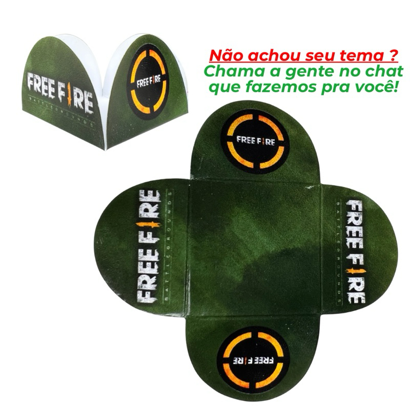 50 Forminhas Personalizadas FREE FIRE p/ Doces e Festas Aniversários em Oferta na Shopee