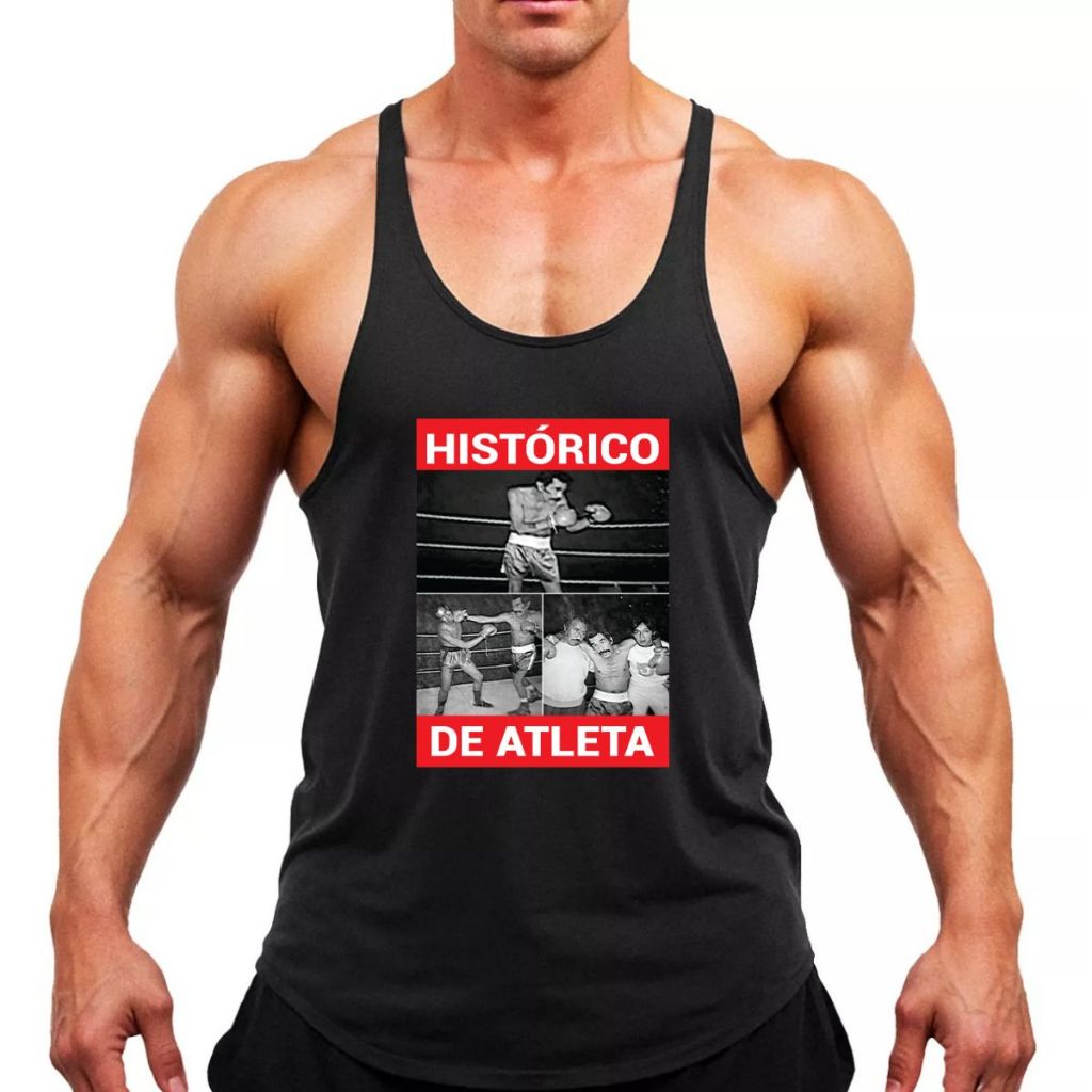 Camiseta Regata Cavada Masculina Seu Madruga Boxeador Histórico De Atleta Bodybuilder