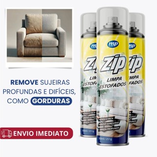 Limpa Estofados Zip Clean 300ml - Espuma Mágica a Seco p/ Sofá, Carro, Colchão | Envio Imediato em Oferta na Shopee