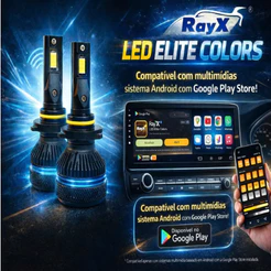 Kit Lampadas ULTRA LED Ray X 18 Mil Lumens Troca de Cor (Branco e Amarelo) Controle por Aplicativo 18.000 Lumens