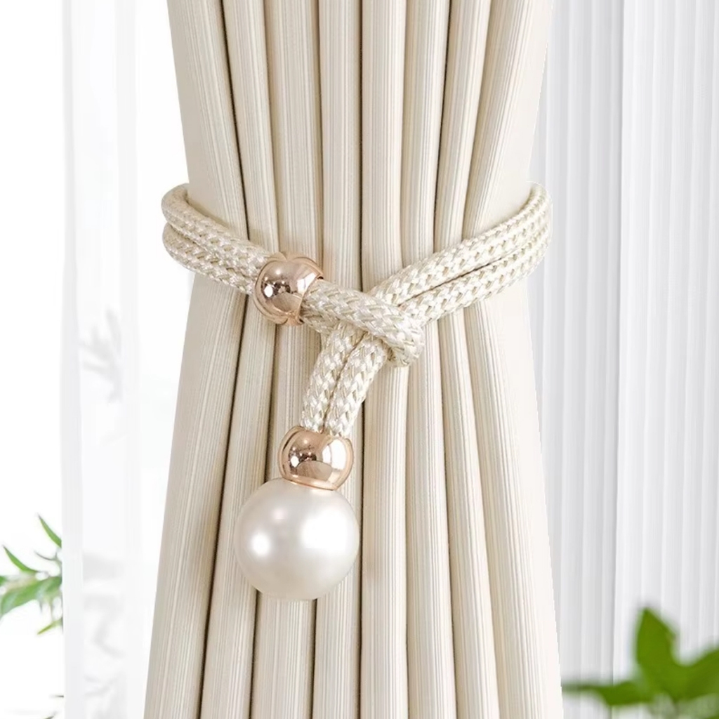 Kit 2/4 Prendedor de Cortina Enfeite Decorativo Pérola