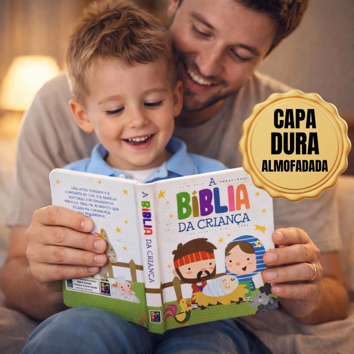 Bíblia da Criança Ilustrada Capa Dura Almofadada Histórias Bíblicas Ideal para Presente em Oferta na Shopee