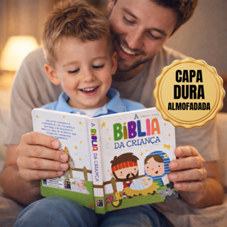 Bíblia da Criança Ilustrada Capa Dura Almofadada Histórias Bíblicas Ideal para Presente em Oferta na Shopee