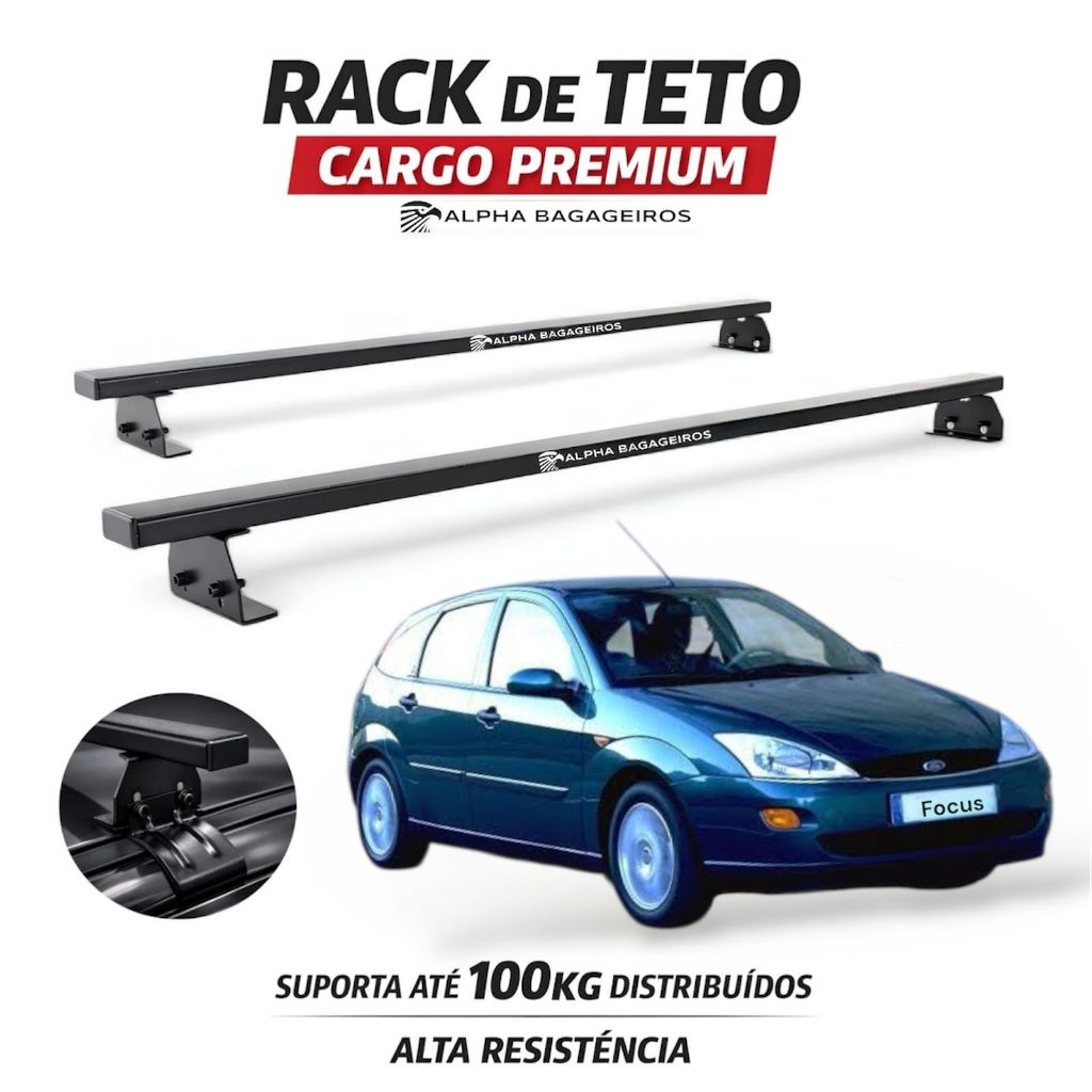 Rack e Bagageiro Ford Focus (1997 à 2008) 100 kg em Aço Premium