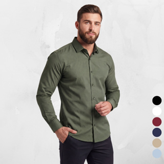 Camisa Social Masculina Manga Longa Para Uniforme Congresso Algodão de Qualidade em Oferta na Shopee