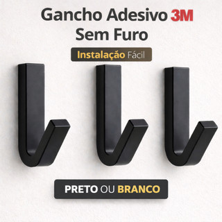 Gancho Fixação 3M Forte Parede Banheiro Toalha Suporte Resistente Não Fura Parede Moderno