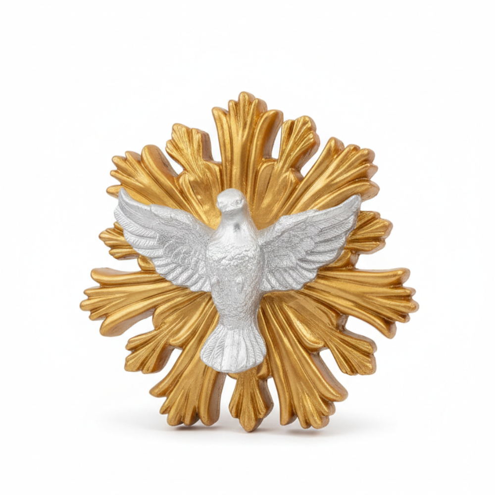 Divino Espírito Santo Escultura em Gesso Decorativa para Pendurar