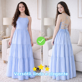 Vestido de Menina Adolescente Juvenil Festa Bonito Casual Infantil Elegante em Oferta na Shopee