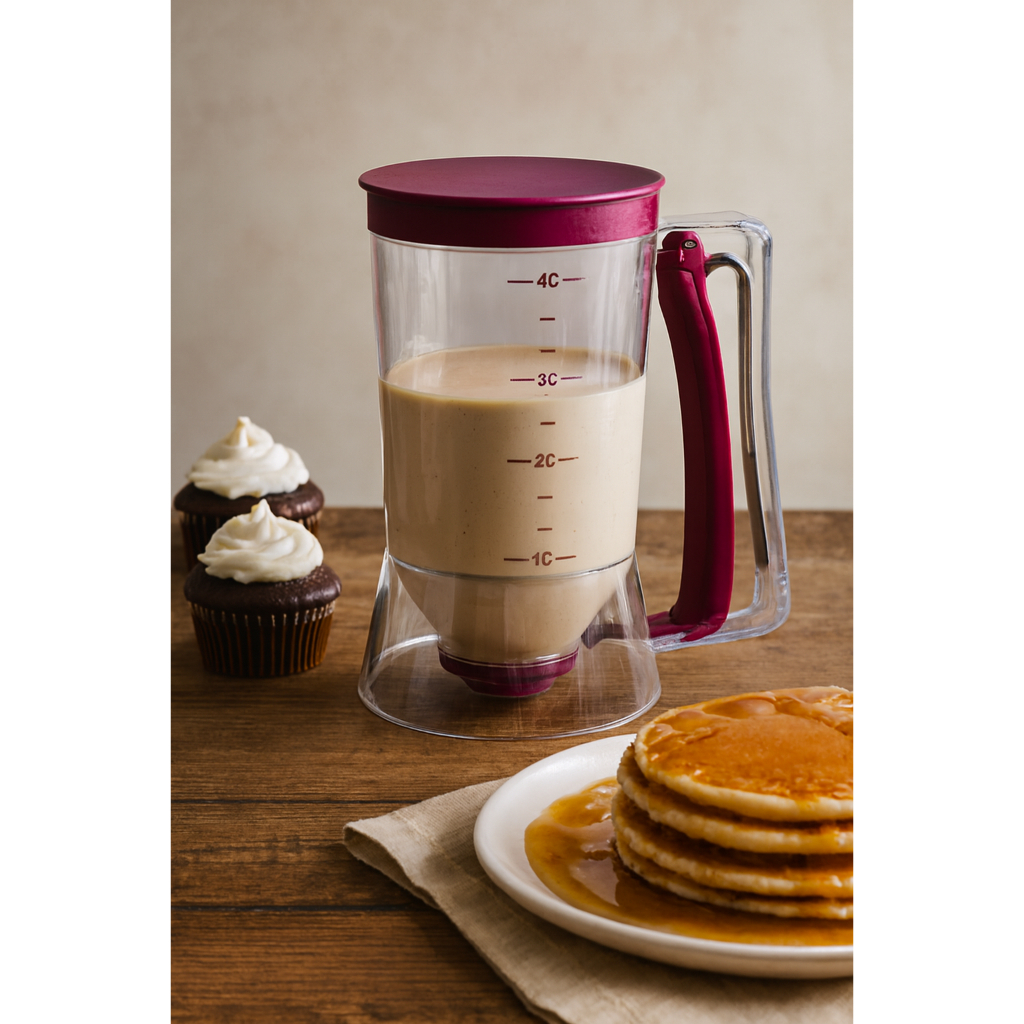 Jarra dispenser dosador medidor de massa 900 ml para cupcake panqueca waffle crepe bolo confeitaria
