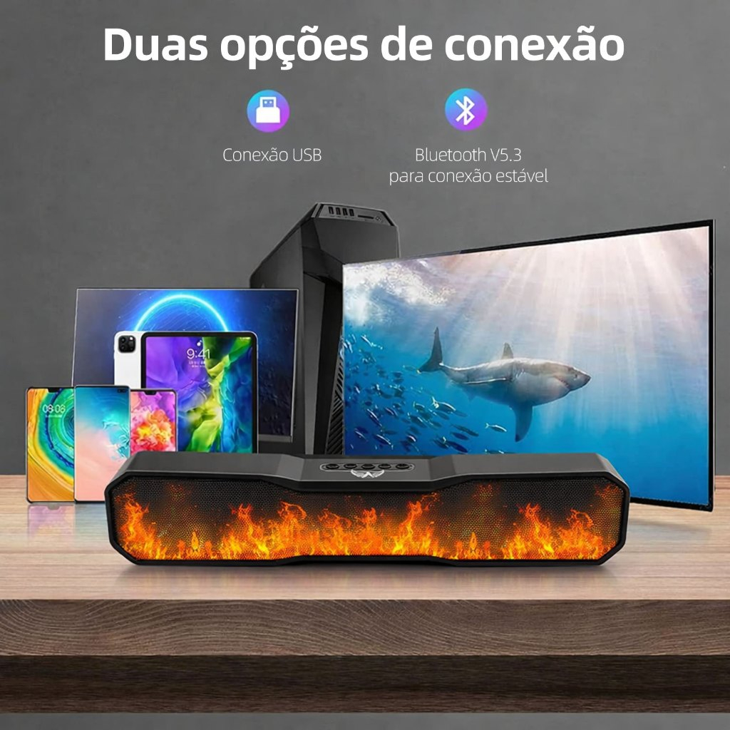 Caixa de som Bluetooth Resistente Água com Alto Falante Duplo 30W e Luz RGB - Altomex em Oferta na Shopee