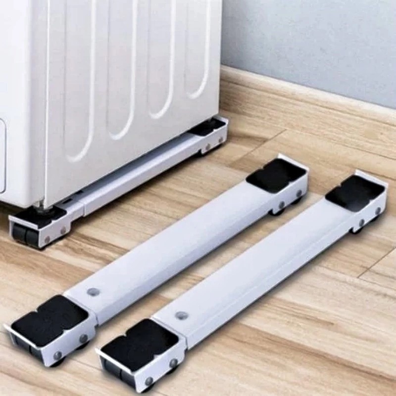 Imagem Suporte universal de alumínio com rodas para bases de carrinhos de geladeira, fogão e lava-louças, capacidade de 200 kg