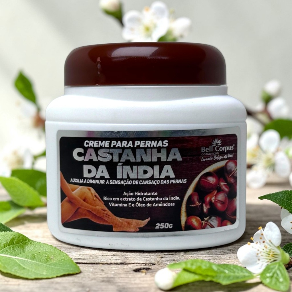 Creme Hidratante Corporal para as Pernas Castanha da Índia 250g Bellcorpus Cosméticos