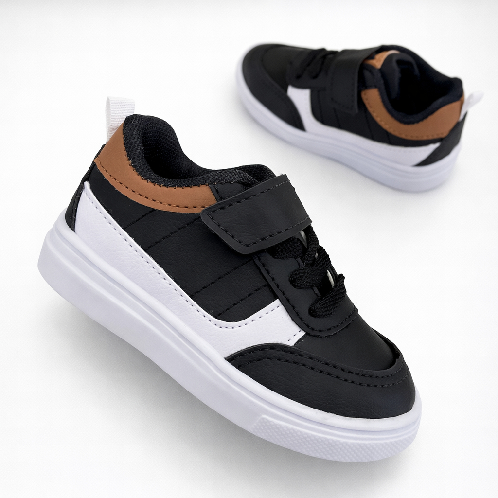 Tenis infantil masculino com velcro de menino estiloso calce facil