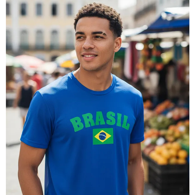 Camiseta Blusa Unissex Brasil Torcedor Copa do Mundo Futebol- 100% Algodão Cores