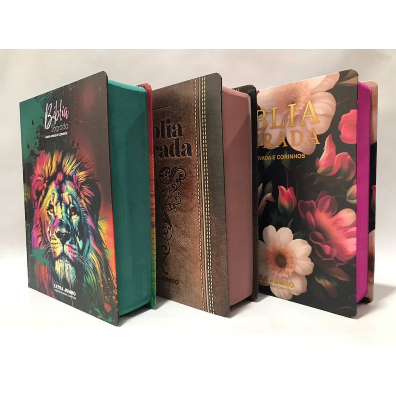 Kit 3 Bíblias Sagrada Letra Jumbo Com Harpa e Corinhos J12 em Oferta na Shopee
