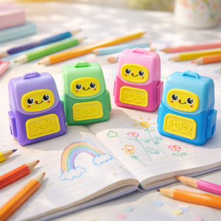 Apontador com Borracha 2 em 1 Mochila Fofa Escolar | Material Criativo Papelaria Cute em Oferta na Shopee