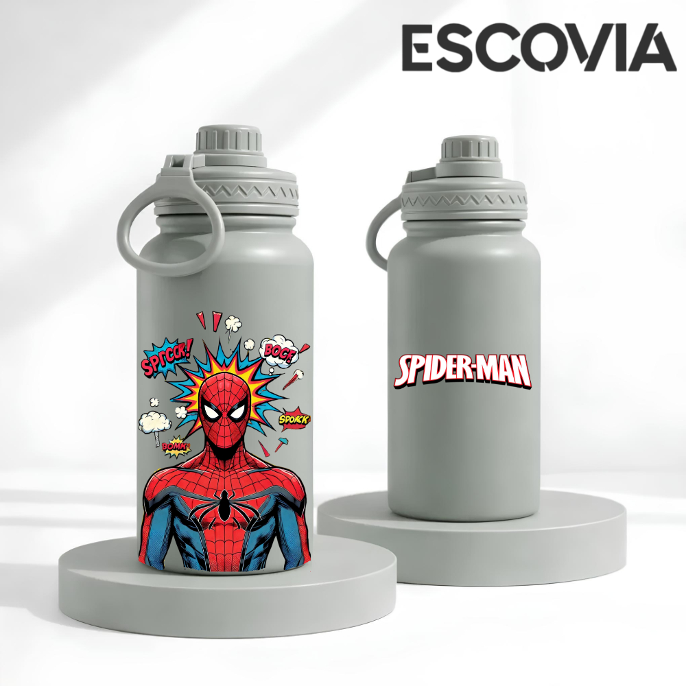 Garrafa Térmica Aço Inoxidavel Parede Dupla Marvel Spider-Man Homen Aranha com tampa e Alça 350ml em Oferta na Shopee