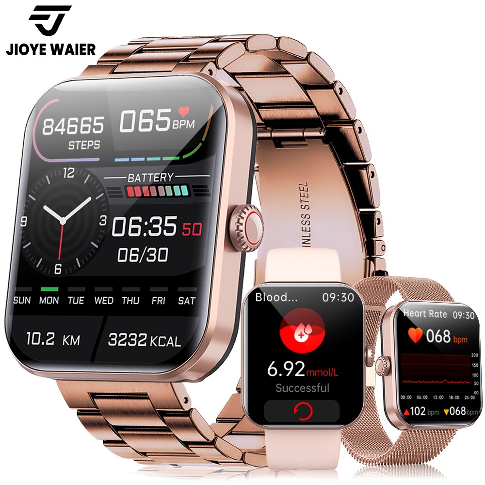 JIOYE Smartwatch Relogio Açúcar No Sangue Pressão Arterial 1.9 Polegadas Esporte Relógio Inteligente