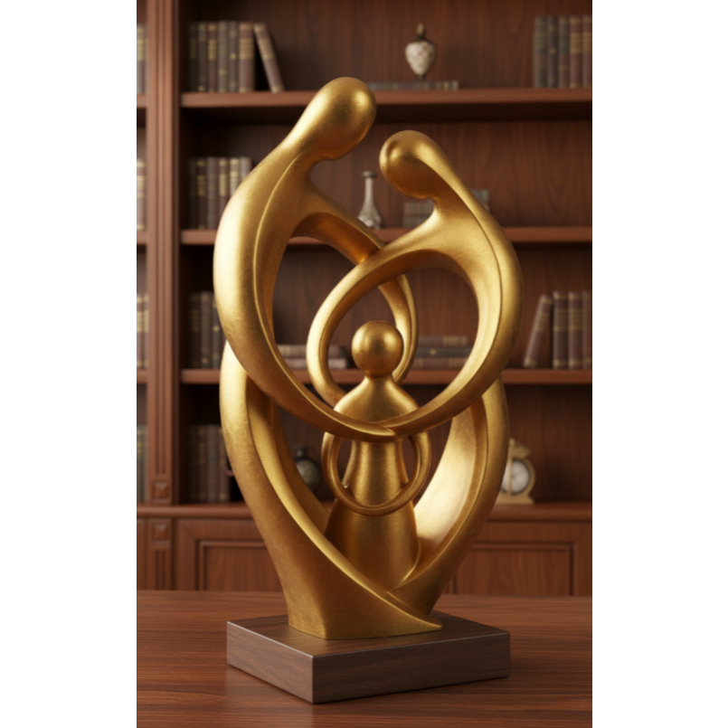 Escultura Família Sagrada Minimalista Elegância Amor Decoração Luxo Estátua Decorativa Sala Filho