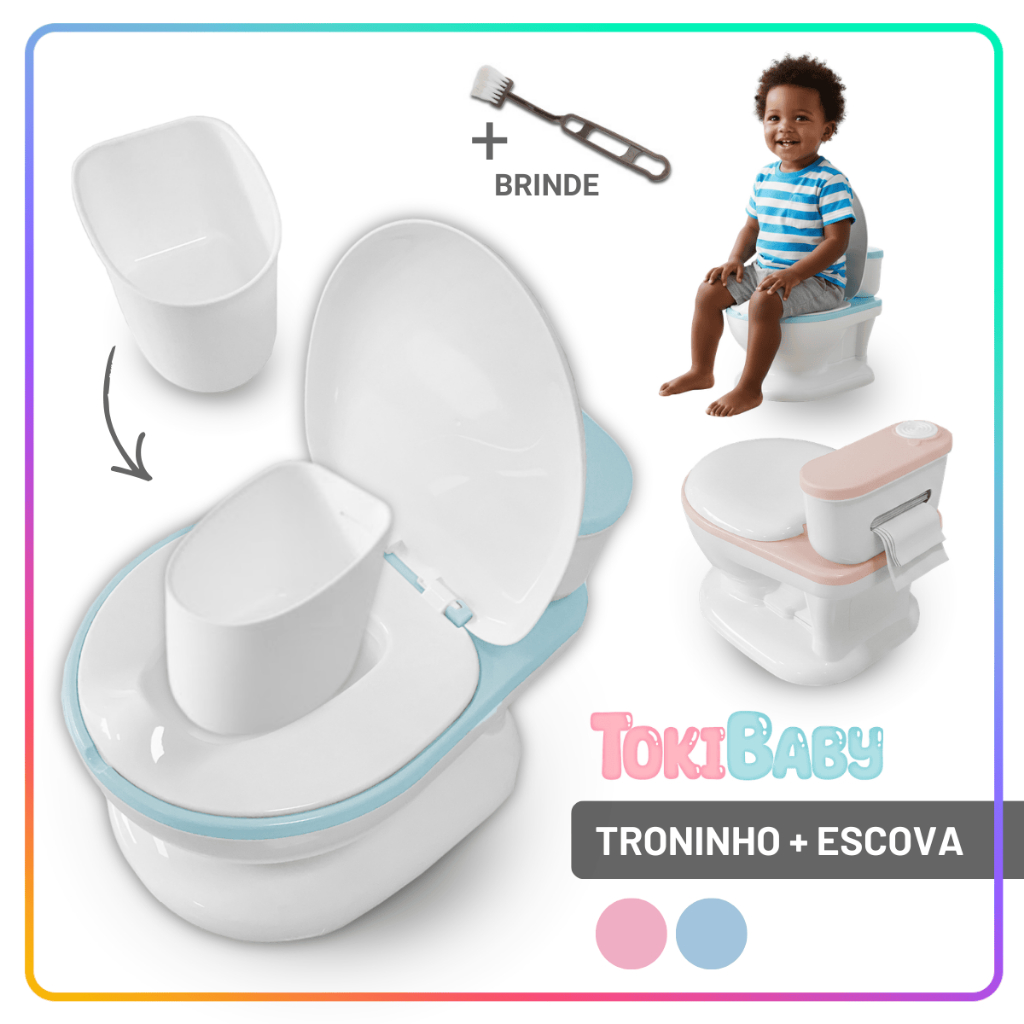 Imagem Troninho Privadinha Infantil Pinico Educativo Desfralde Vaso Sanitário Realista Prático Menino e Menina Toki Baby