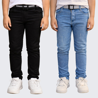 Kit 2 Calça Jeans sarja Masculina Infantil Meninos 4 Ao 16 Ano em Oferta na Shopee