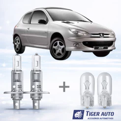 Lampada farol ALTO + LANTERNA PEUGEOT 206 2004 ATÉ 2008