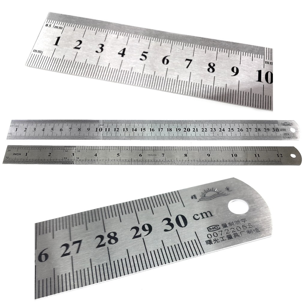 Régua De Metal Aço Inox 30cm Durabilidade e Precisão Para Costureira Alfaiate Artesanato