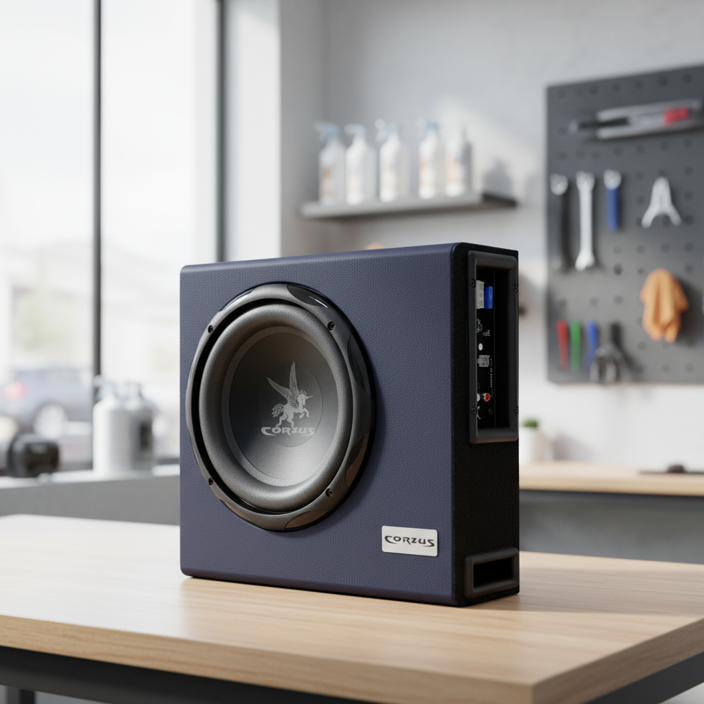 Caixa Mini Slim Cxms200 Sub Grave subwoofer 8 Polegadas Amplificada 200rms Corzus som automotivo