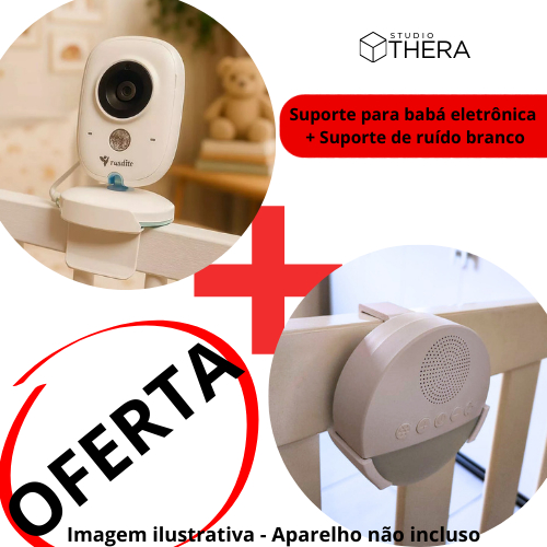 Suporte de Berço para Aparelho de Ruído Branco + Suporte de Babá Eletrônica para Berço Universal COMBO OFERTA em Oferta na Shopee