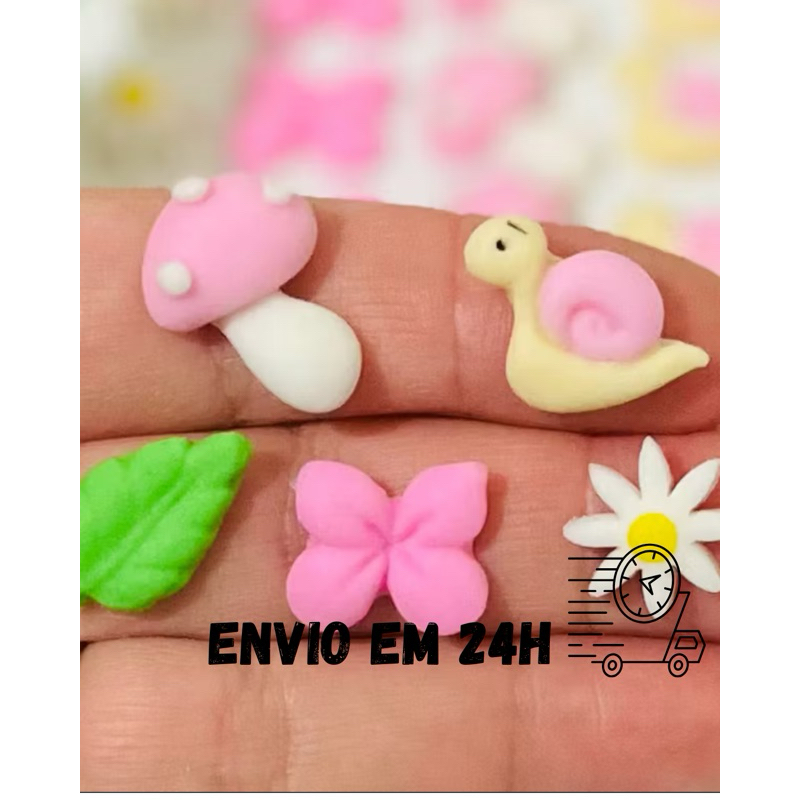 35 Apliques de Pasta Americana Sprinkles JARDIM ENCANTADO 1 em Oferta na Shopee