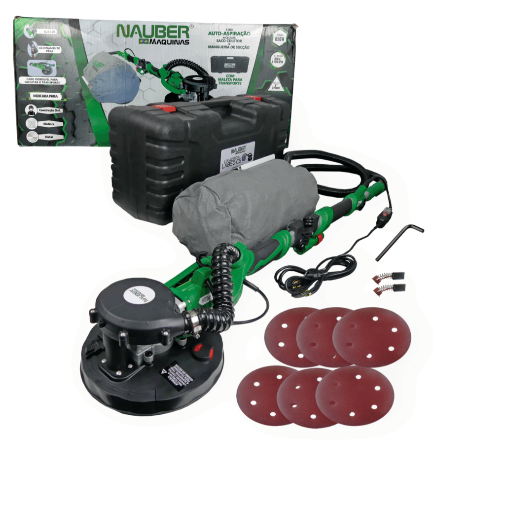 Lixadeira de Teto e Parede Nauber LX850-CS 850W C/ Escovas de Carvão 220V