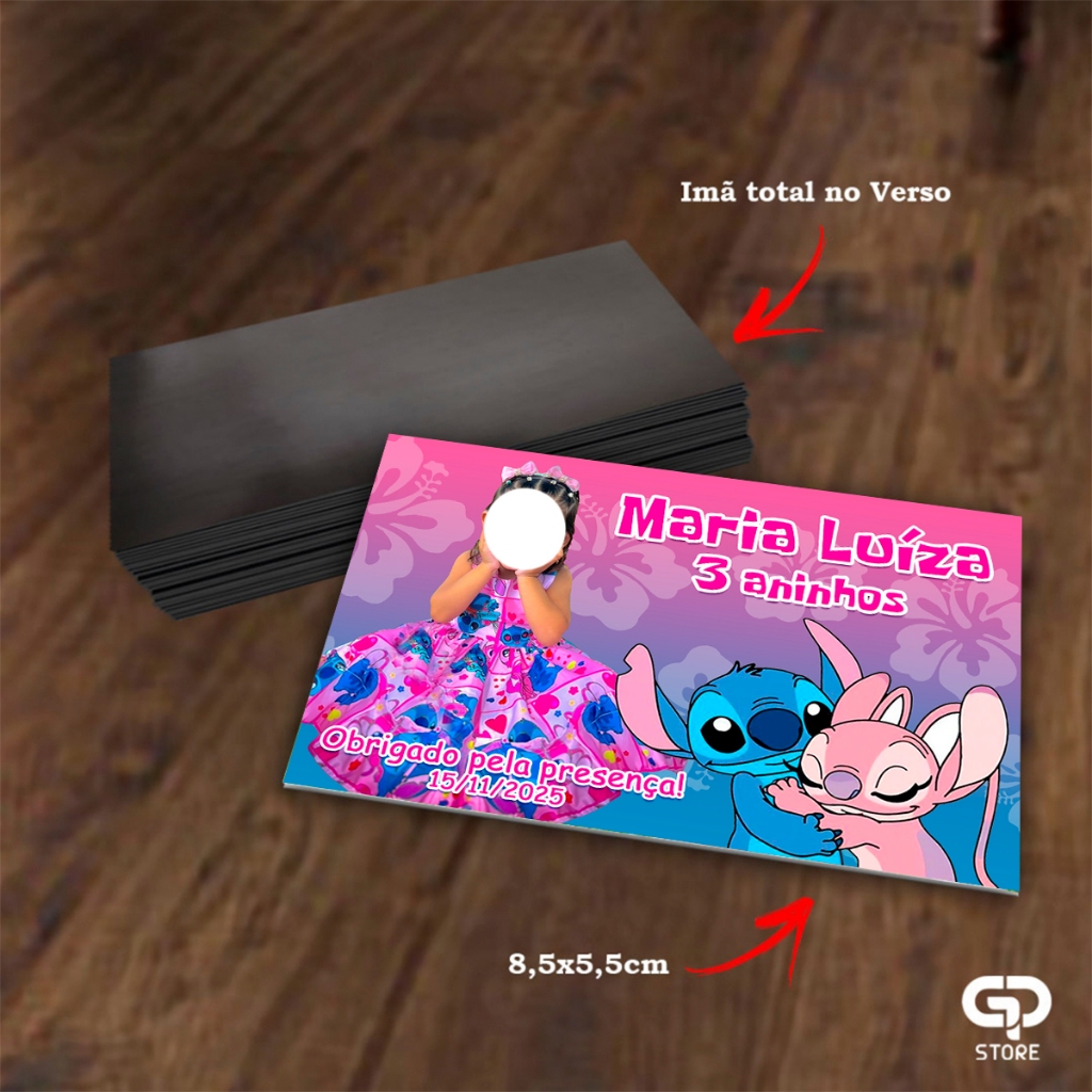 50 Imã de Geladeira Personalizados Laminados 8,5x5,5cm - Lembrancinha de Aniversário / Casamento / Formatura / Comércio