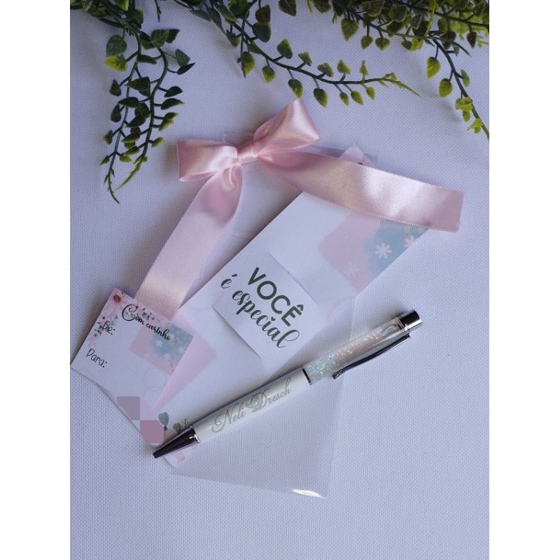 1 Caneta metal glitter PERSONALIZADA com nome GRAVADO lembrança