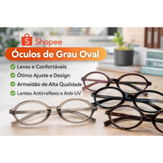 Óculos Feminino  Armação Retrô Ultra Leve Proteção para leitura em Oferta na Shopee