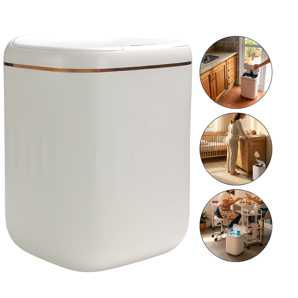 Lixeira Sensor Inteligente Automático 20L Sem Toque para Banheiro Cozinha Escritório Quarto Moderna