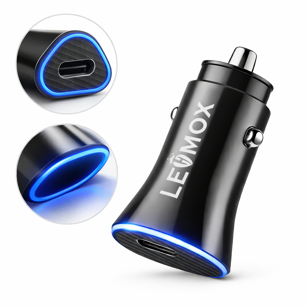 Carregador Veicular Turbo USB C 20W Lehmox Carregamento Rápido iPhone Android em Oferta na Shopee