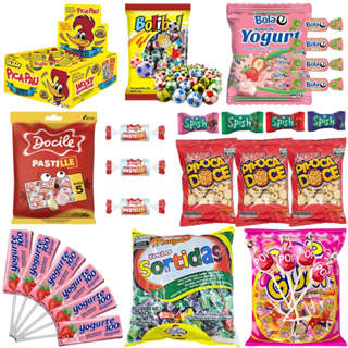 Kit Aniversário 20 Sacolinhas Festa Surpresa 180 Doces Guloseimas Lembrancinhas em Oferta na Shopee