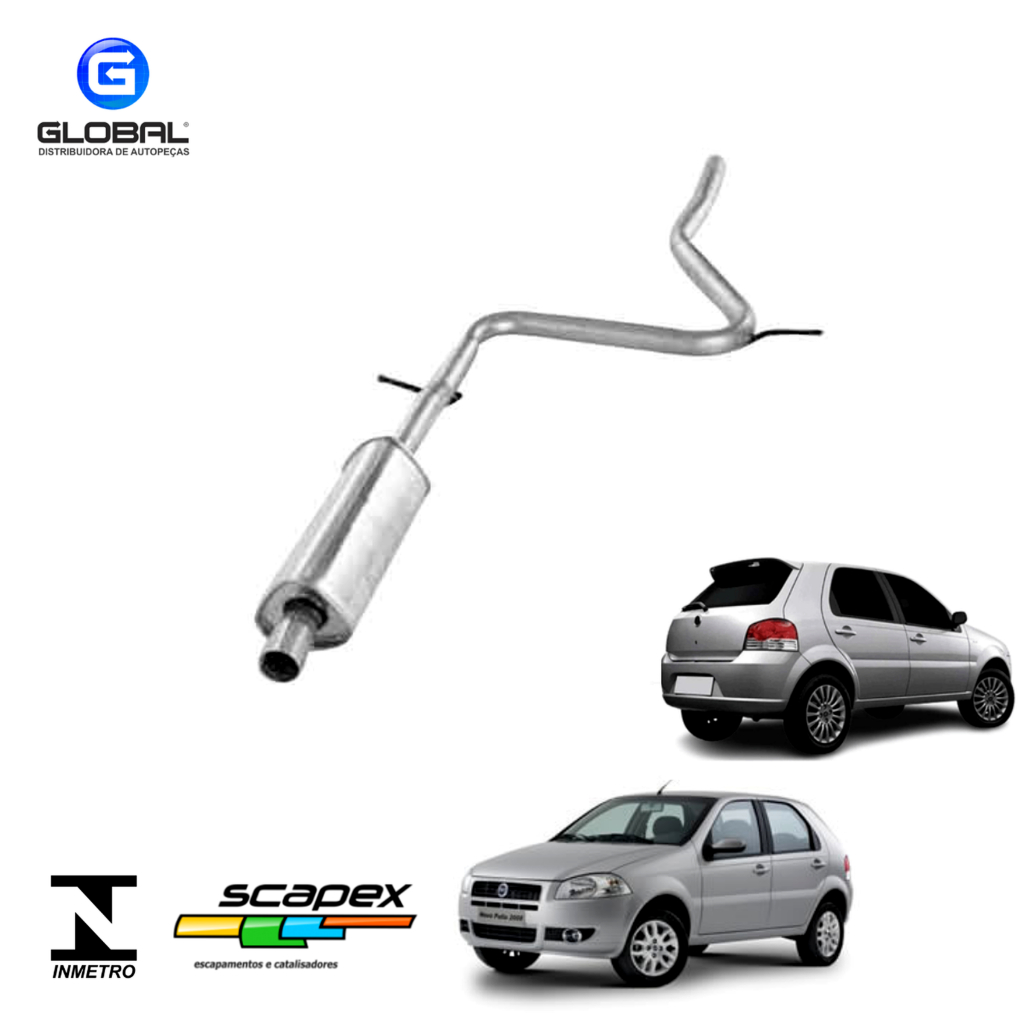 Silencioso Escapamento Intermediario Fino Palio 1.0 1.4 8v Scapex / Homologado INMETRO em Oferta na Shopee