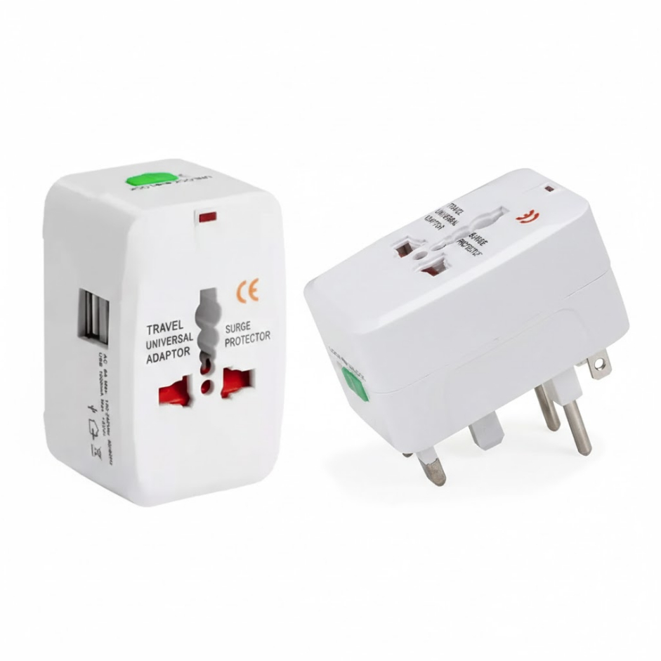 Adaptador Universal Viagem Bivolt 2 USB Tomada Internacional 150 Países Carregador Celular em Oferta na Shopee