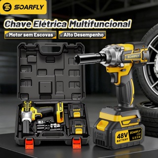 Chave De Impacto Sem Fio Elétrica Com Maleta 2 Baterias 48v Bivolt 110v/220v Reforçada Portátil em Oferta na Shopee