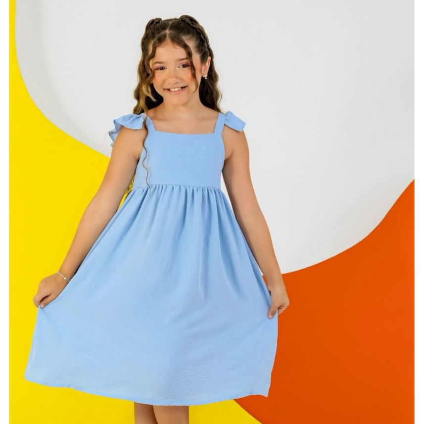 Vestido Infantil Feminino Tecido Leve Ajustáveis Estampado 4,6,8,10,12 Anos em Oferta na Shopee