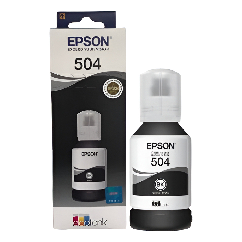 Imagem Garrafa de Tinta Epson EcoTank T504 Preto