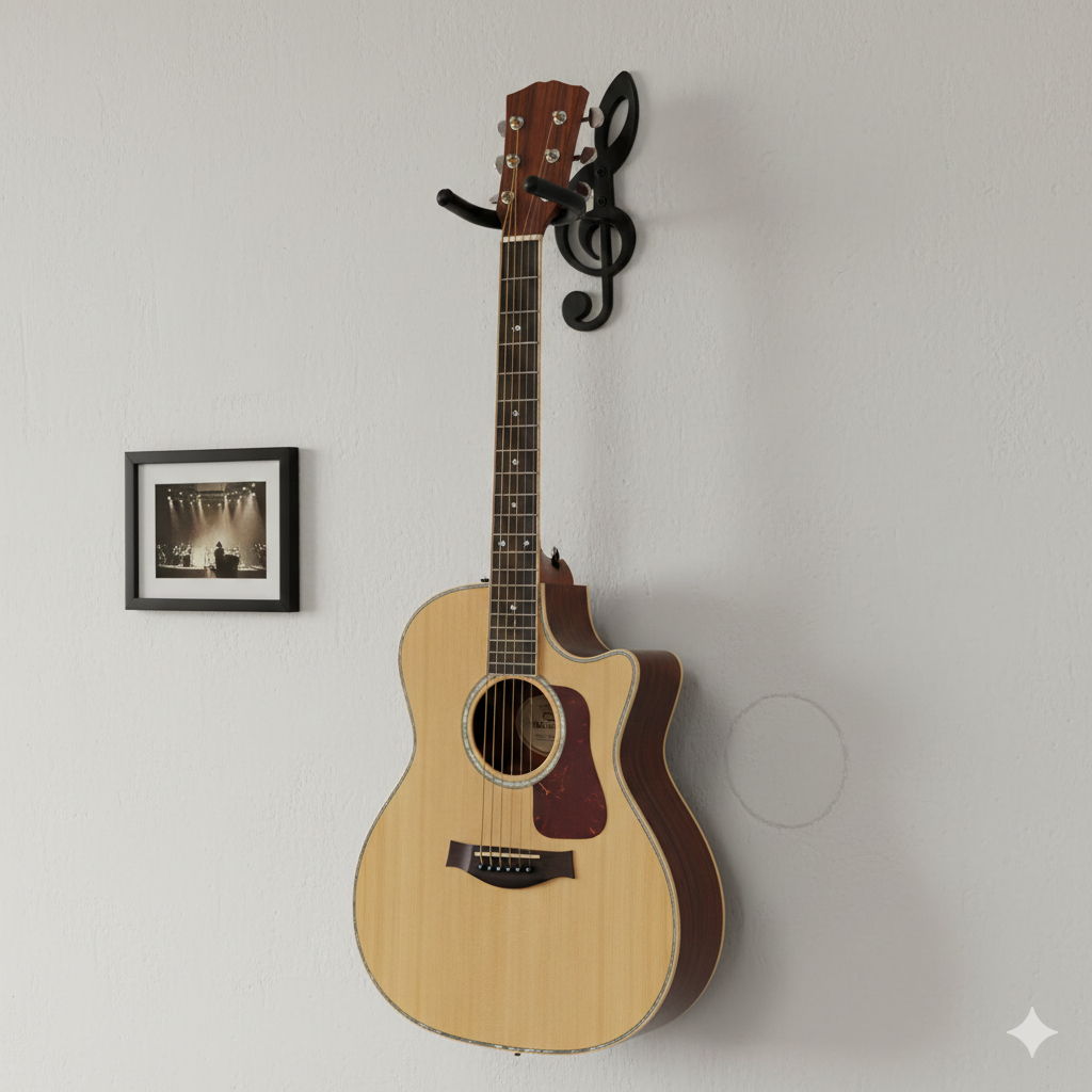 Suporte de Violão de Parede 𝄞 - Violão, Guitarra, Baixo, Ukulele – Design Clave de Sol Musicos em Oferta na Shopee