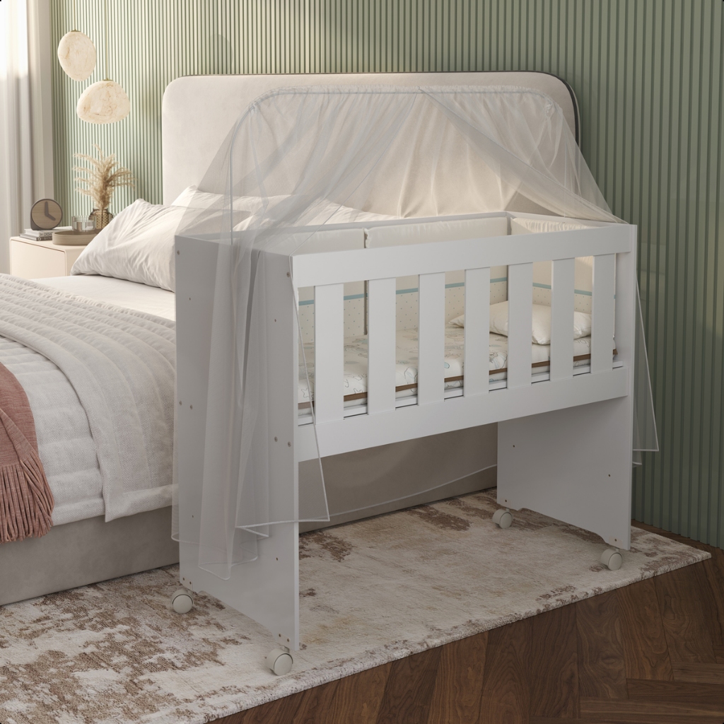 Mini Berço Ternurinha Com Colchao Impermeavel e Rodinhas