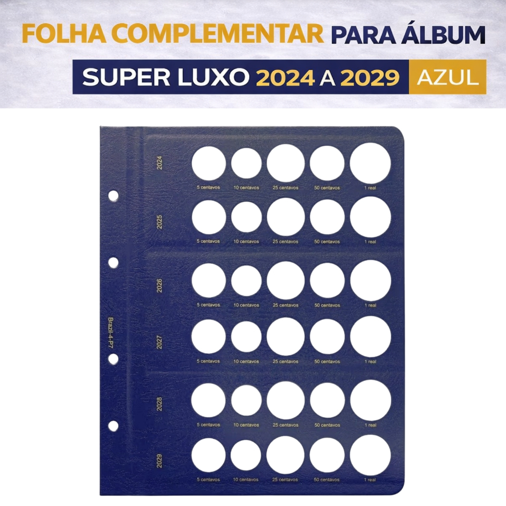 Folha Complementar Para Álbum Super Luxo 2024 a 2029 Azul