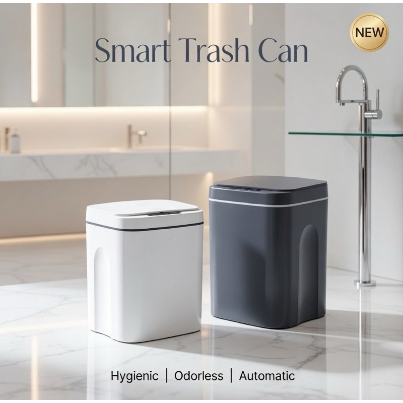 Lixeira Inteligente 16 Litros  com Sensor Automático Recarregável Oásis Market Sensor Inteligente