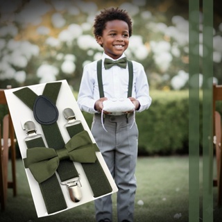 Kit Suspensório Infantil E Gravata Borboleta Verde Oliva em Oferta na Shopee