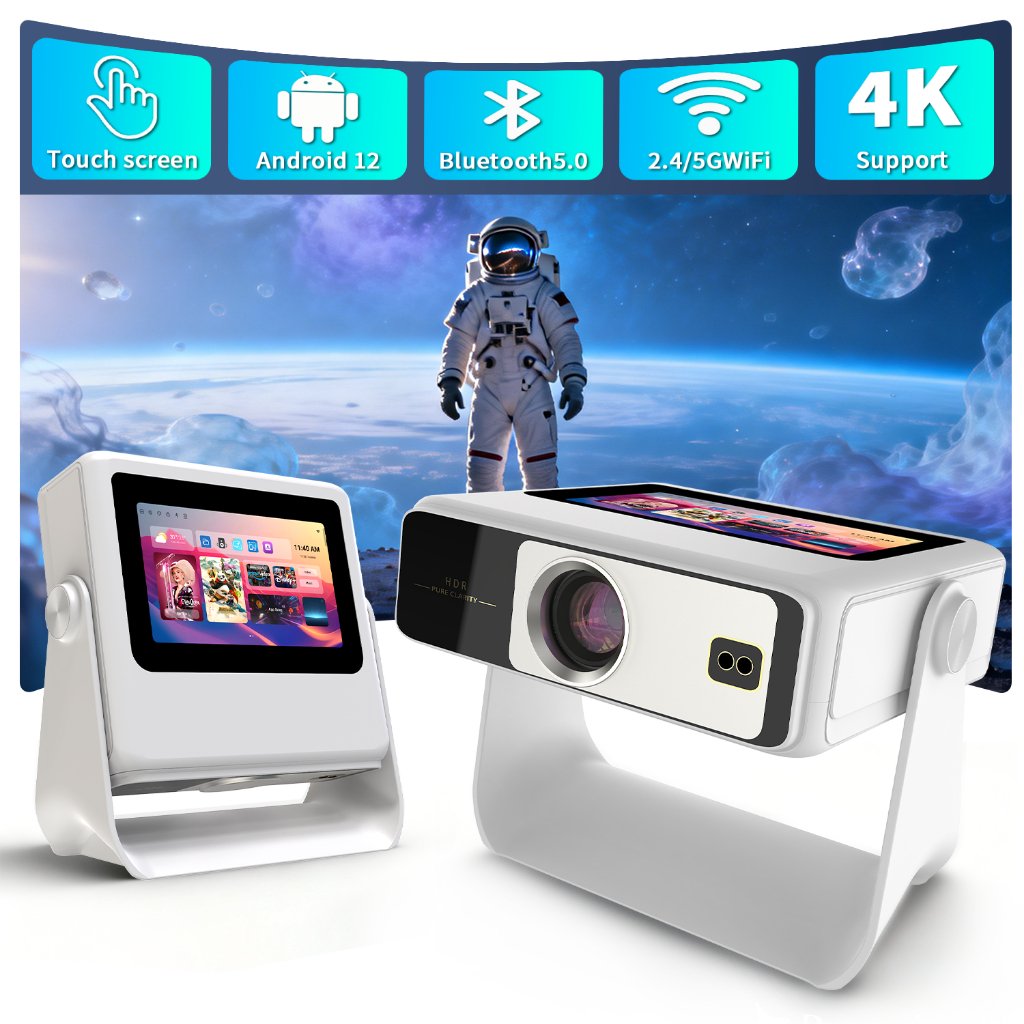 A10Pro Projetor Inteligente  com Resolução Nativa 1080P e Suporte 4K, 15.000 Lúmens, Android 13, WiFi6 e BT 5.2