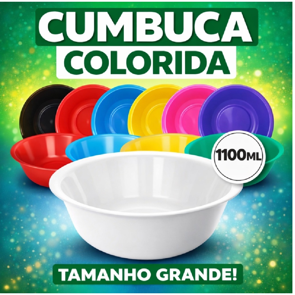 Kit 5 à 50 Cumbuca Plástica 1100ml Bowl potinho Açai Porção Sorvete Petisco Caldos Festa Aniversario em Oferta na Shopee